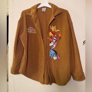 Disney Brown Fleece Jacket with Winnie the Pooh Embroidery